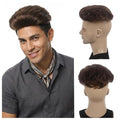 H&Bwig Men Short Toppers Hairpiece Clip in Hair Extensions for Covering White Loss Hair Toupee (Brown6060#6-10)