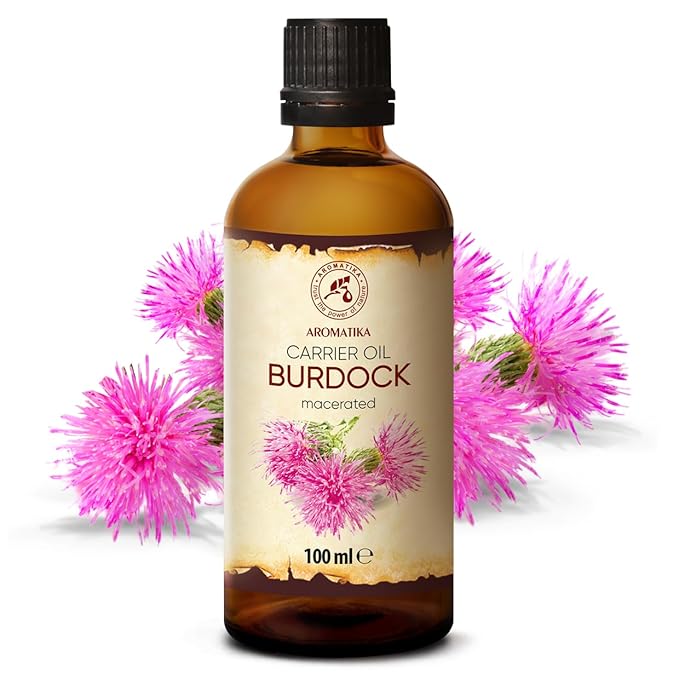 Burdock Root Oil 3.4 FL Oz - 100% Pure & Natural - Arctium Lappa for Hair & Scalp - Good benefits for Skin - Hair - Face - Body care - Glass Bottle - Oils Burdock