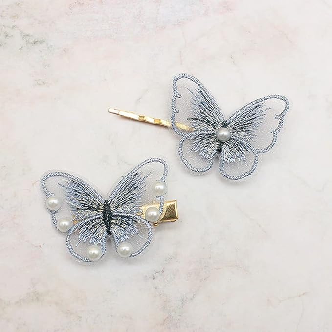 WHITEBRIDGE 12pcs Colorful Butterflies Barrettes Hair Clips for Hair Decoration - Colorful Butterfly Hair Clips For Women Girls.