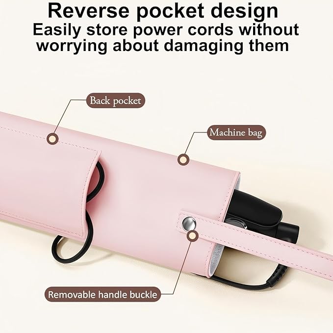 BUBM Hot Iron Holder & Mat, Heat Resistant Hair Tools Travel Bag Portable Organizer Cover Pouch for Curling Irons, Flat Irons, Hair Straightener and Styling (Pink)