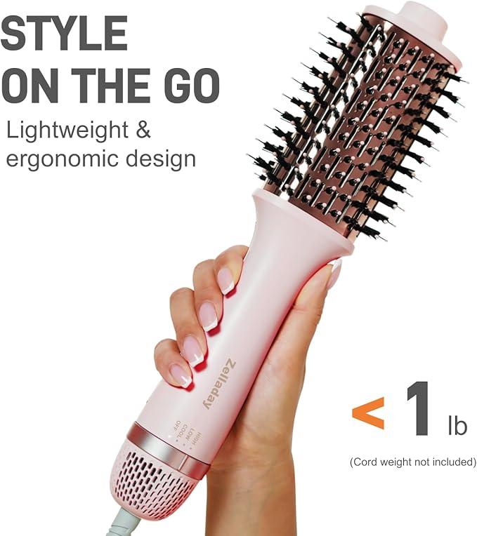 Hot-Air Hair Brushes Hair Dryer Brush Blow Dryer Brush- Dual Ionic Thermal Brush, Titanium Coated, High-Velocity Airflow for Fast Blowouts & Volumizing, Suitable for All Hair Types & Lengths