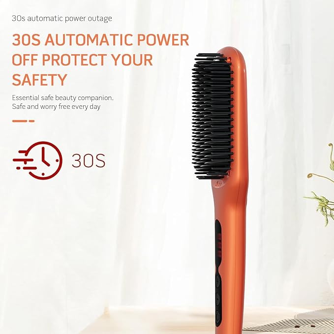 MEGAWISE Hair Straightener Brush Series (Vibrant Orange)