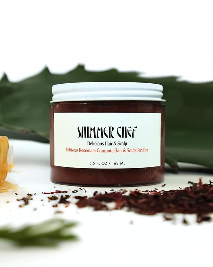 SHIMMER CHEF Hibiscus Rosemary Compote Hair & Scalp Fortifier | Botanical Elixir | Conditions & Strengthens, Restores Shine | Balances Scalp Microbiome | Promotes Healthy Hair & Uplifted Mood | 5.5 oz