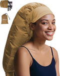 Hair Dryer Bonnet Attachment – 28.5" XL Hooded Dryer Cap for Faster Drying & Deep Conditioning, Extra-Large Space Fits Thick, Curly Hair & Styling Tools (Gold, Extra Large)