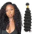 Deep Wave Bundles Human Hair Color 1B Deep Wave Bundles Niegmeag Brazilian Virgin Remy Hair Single Bundle 12 Inch Double Weft Natural Black Loose Wave Bundle Hair Weave 100g