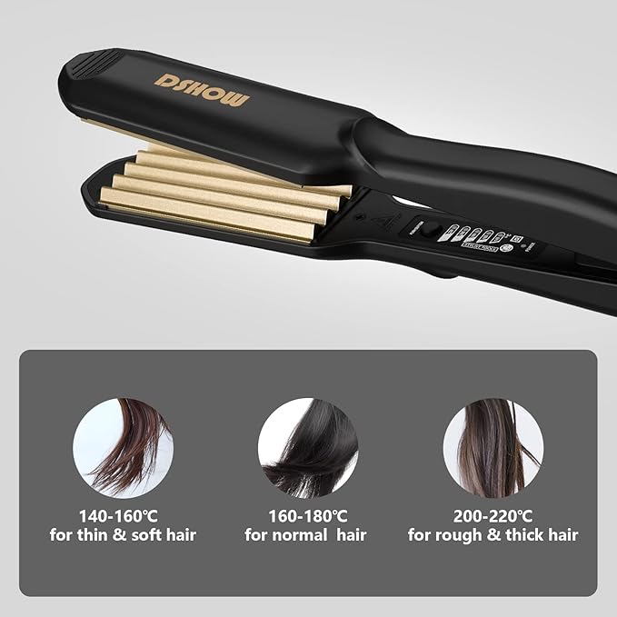 Crimping Iron Hair Crimper for Hair DSHOW Hair Waver Volumizing Crimper with Titanium Ceramic Plates Styling Tools for Women Girls