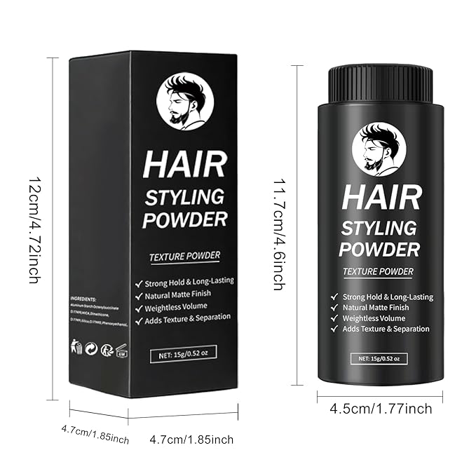 DAMUSI Hair Styling Powder for Men & Women - Volumizing and Texturizing Powder Matte Finish Natural Look Mattifying Hair TexturePowder All-Day Hold(3PCS)