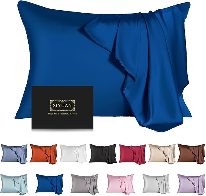 Mulberry Silk Pillowcase for Hair and Skin,Toddler Size Kids Silk Pillow Case with Hidden Zipper,Allergen Proof Dual Sides Soft Breathable Smooth Silk Pillow Cover(Toddler,Gem Blue)