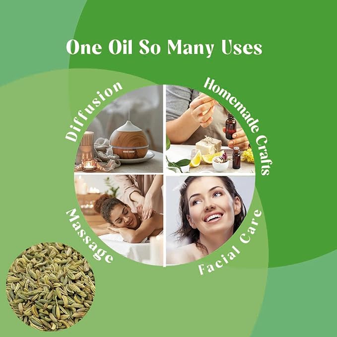 Fennel Essential Oil, 100% Pure Natural for Diffuser Skin DIY - 1 Oz