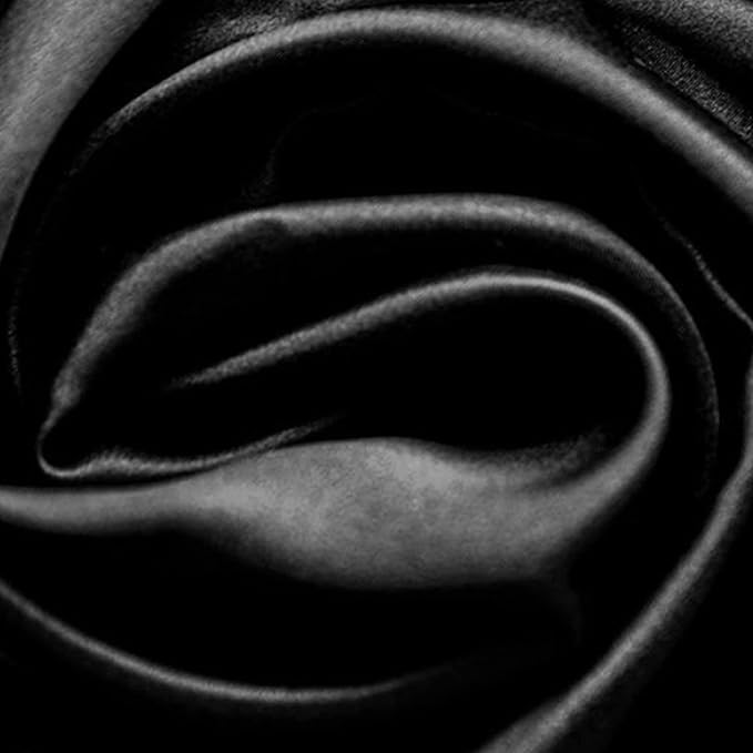 Organic Silk Pillowcase for Hair and Skin Made in USA, Natural Mulberry Silk Pillow Cases Black, 22 Momme, Oeko-TEX Certified, Anti Acne, 1 Pc 20"x26" (Standard, Black)