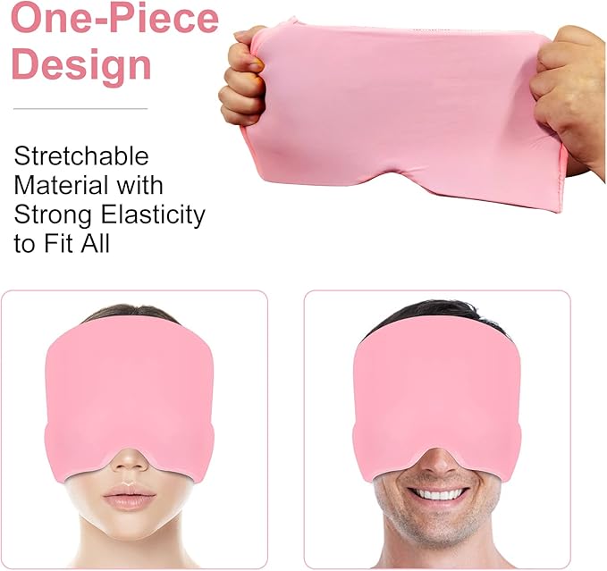 Headache Relief Cap With Reusable 360 Ice Gel Pack - Wearable Migraine and Tension Relief Hat for Puffy Eyes, Sinus & Stress - One Size Fits All