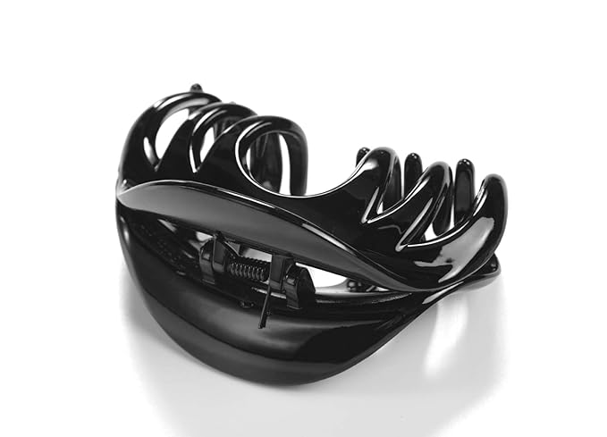 Youxuan 4 Inch Hair Claw for Women, Pretty Clip, Grip for Thick Hair, Black