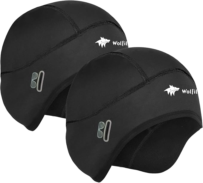 Skull Cap Helmet Liner for Men Women Hard Hat Liner Winter Cycling Cap Under Helmet Thermal Fleece Beanie