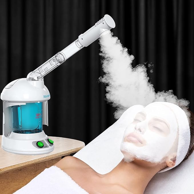 DENFANY Hair Steamer, 2 in 1 Hair and Face Steamer for Natural Hair with UV Ozone, Face Steamer Hair Humidifier Moisturising Hydration System Sprayer for Personal Care Use at Home and Salon