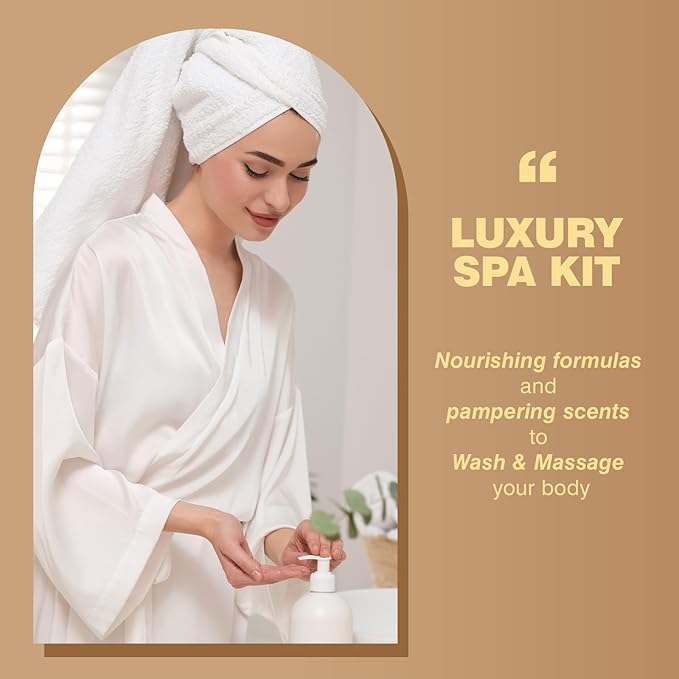 Spa gift baskets Luxury gifts, Christmas Gifts for Women, Large basket 25 pcs for Women & Men Bath and Body Shower Bath Kit, Vanilla Honey Almond birthday gifts bath gift Spa Kit, Mother's Day Gifts