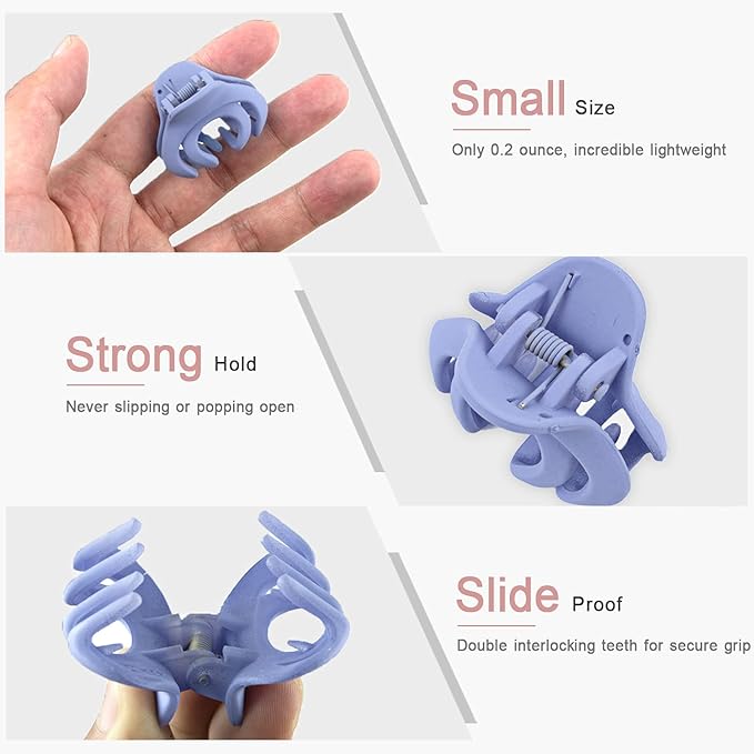 Small Hair Clips for Women Girls Kids, Tiny Hair Claw Clips for Thin/Medium Thick Hair, 1.5 Inch Mini Jaw Clip Matte Octopus Clip with Gift Box (Pack of 10 Colors)