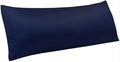 NTBAY Zippered Satin Body Pillow Pillowcase, Silky Slip Cooling Body Pillow Cover, Long Side Hidden Zipper, 20x54 Inches, Navy Blue