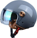 Open Face Motorcycle Helmet for Adults, DOT Approved,3/4 Retro Vespa Helmet, Dual Visors Men's and Women's Motorbike Casco for Moped Cruiser Bobber and Chopper