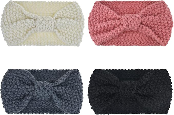 DRESHOW Knit Crochet Headband for Women Ear Warmer Soft Turban Stretch Warmer Headbands Winter Fashion Head Wrap