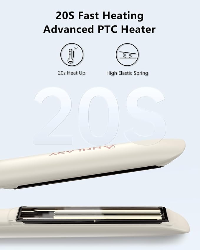Hair Straightener 1 Inch Flat Iron and Curler 2 in 1 Titanium Ceramic Ionic Dual Voltage Straightener with Heat-Resistant Silicone, for Less Frizz, Shinier & Smoother