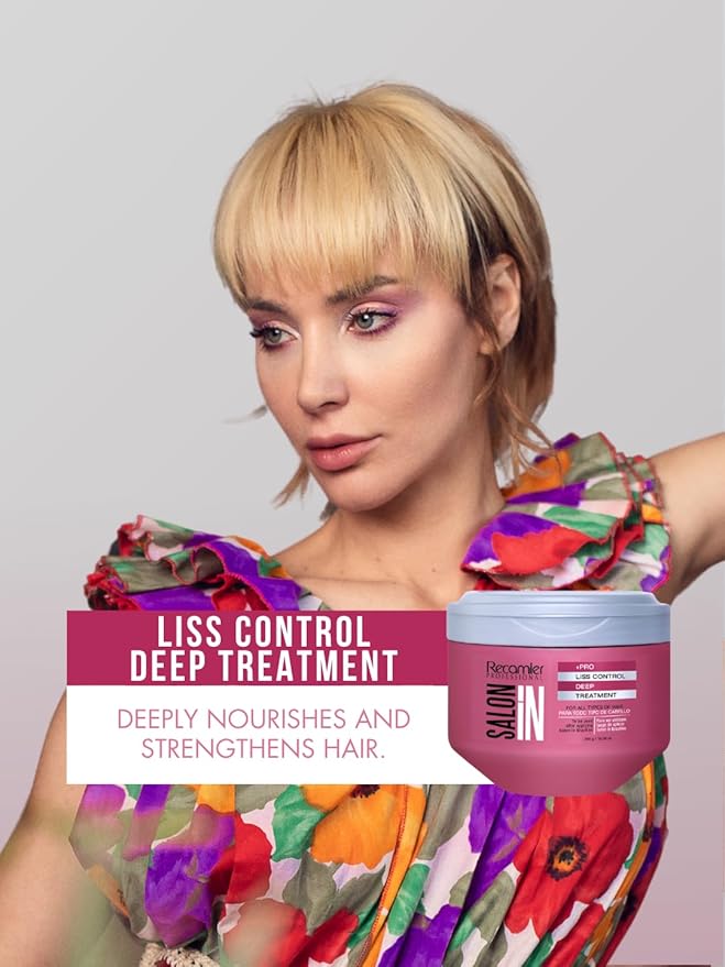 Salon In Recamier Liss Control Deep Treatment Mask – 10.58 oz | Anti-Frizz & Smoothing Hair Mask with Keratin & Silk Proteins