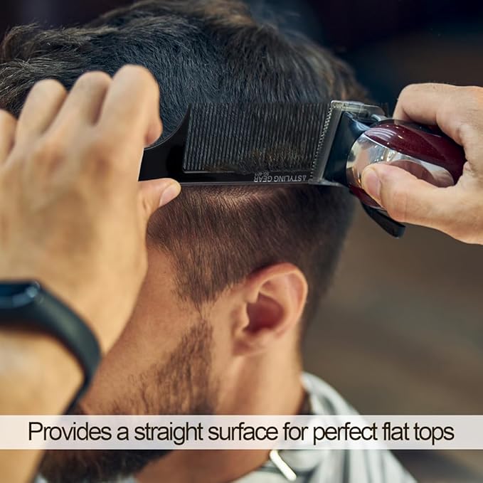 Styling Gear No. 403 Fade Baraber Clipper Blending Hair Comb Cutting Combs Barber Flexible Combs 2 Pcs. (Black)