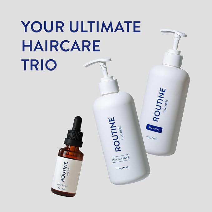 Routine Wellness Hair Treatment Serum for Thinning Hair - Plant-Based Rosemary, Tea Tree & Argan Oils Blend for Strength, Shine & Softer Hair - Clean Ingredients, All Hair Types - 30ml (Pack of 2)