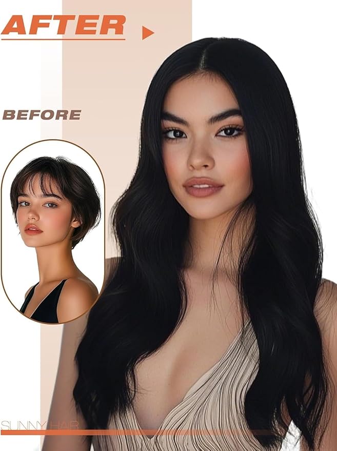 Sunny Hair Tape in Hair Extensions Human Hair 28inch Hair Extensions Real Human Hair Tape in Extensions for Women Jet Black Invisible Remy Hair Natural Straight Skin Weft Double Sided Tapes 20Pcs 50g