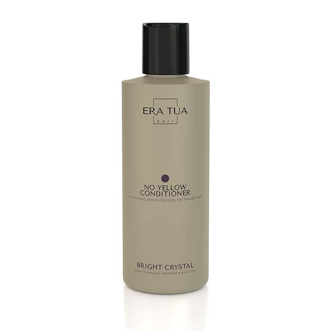 No Yellow Toning Conditioner for Blonde Hair, Silver, Bright Crystal and Purple | Brass Moisturizing Formula | Dutch Made | Green Tea, Jasmine & Rose Scent | 200 ml