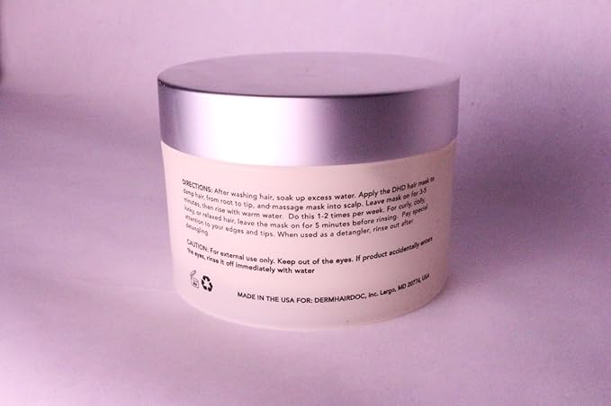 Deep Conditioning Hair Mask Detangler Moisturizing Non-Toxic All-Natural Dermatologist-Developed Treatment for Curly, Dry, Frizzy, Swimmer's Hair & Itchy Scalp – 5.5 oz