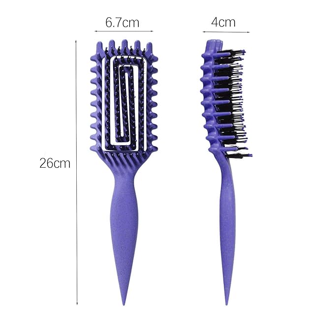 Curly Hair Brush Candybrush Curl Defining Brush for Detangling Shaping and Defining Curls for Women, Men, Wet & Dry Hair (Purple Pink)