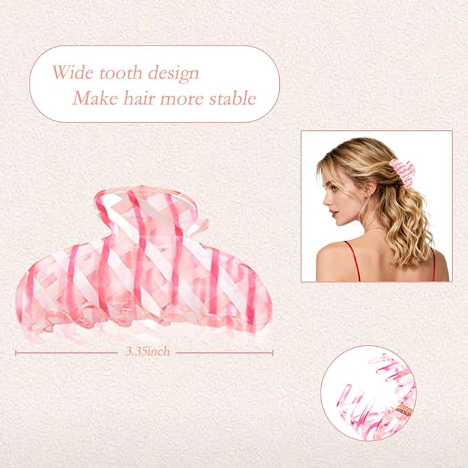 Turtle Shell Banana Clip for Women Hair Claw for Thick & Curly Hair Fashion Hair Accessories for Women & Girls FEADIR 2 Pcs