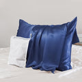 PROMEED 100% Mulberry Silk Pillowcase for Hair and Skin - Allergen Resistant Both Sides 23 Momme 1400 TC Silk Bed Pillow Cases with Hidden Zipper, 1PC (King 20"x36", Navy)