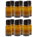 10 ml (1/3 fl oz) Amber Glass Bottle with Euro Dropper (12 Pack)