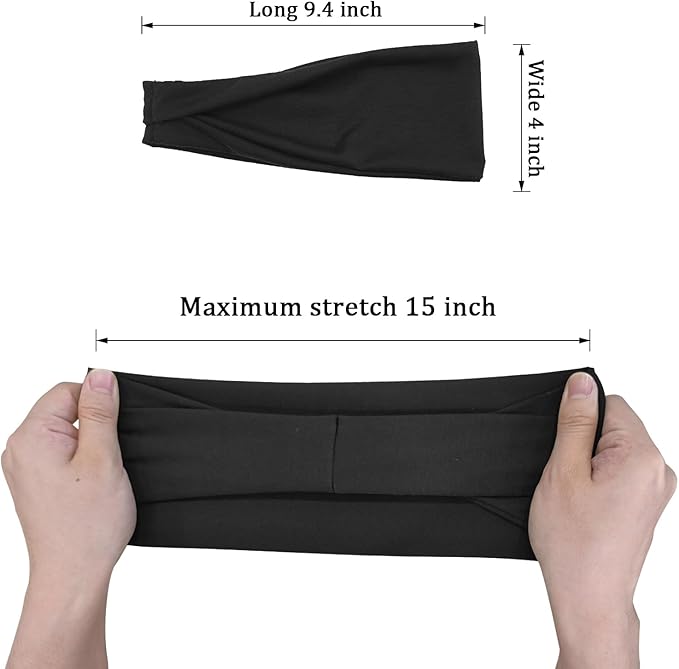 Yoga Headbands for Women, Non Slip Elastic Sweat Hairbands, Solid Color Head Accessories Headscarves Hair Hoop, Sweat-Absorbing Hairbands for Sports, Fitness, Running