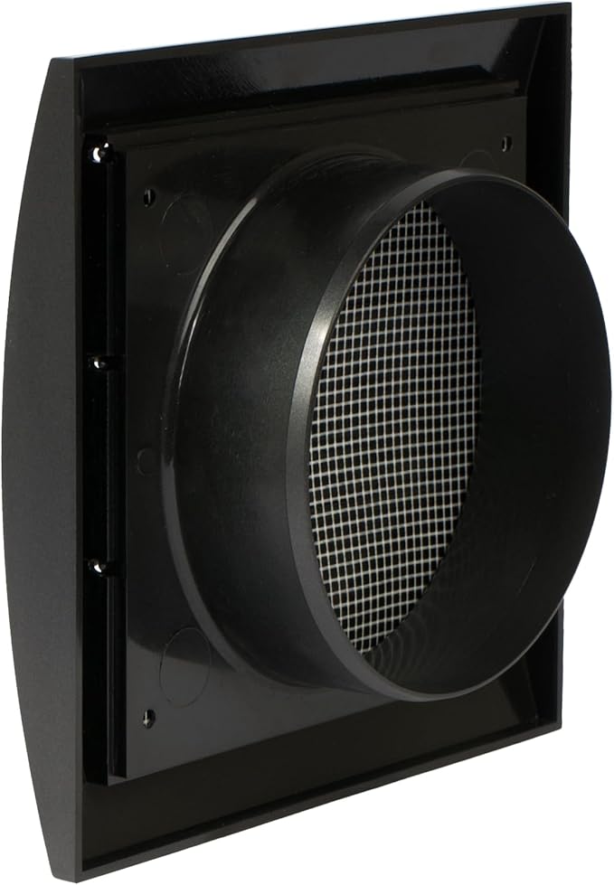 Repa Market 4 Inch Anthracite Dryer Vent Hood/Duct Cover for Walls or Ducting/ABS Plastic Grille with Flaps & Insect Screen/Exhaust and Dryer Vent Covers for Indoor & Outdoor Use