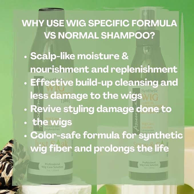 Awesome Synthetic Wig Shampoo and Leave in Conditioner Spray: pH6, Premium Set of 2, Revitalizes Synthetic Wigs, Contains Coconut Oil (7 fl oz)