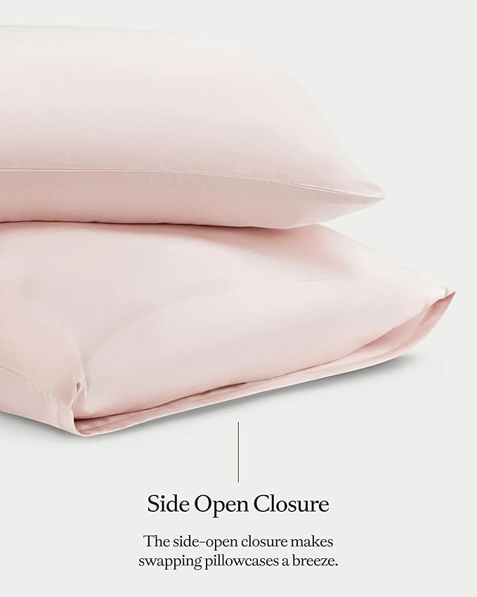 Cozy Earth King Pillowcases Set of 2 - Made of 100% Viscose from Bamboo, Ultra-Soft & Luxury, Woven from Naturally Breathable & Lightweight Fabric - Peony