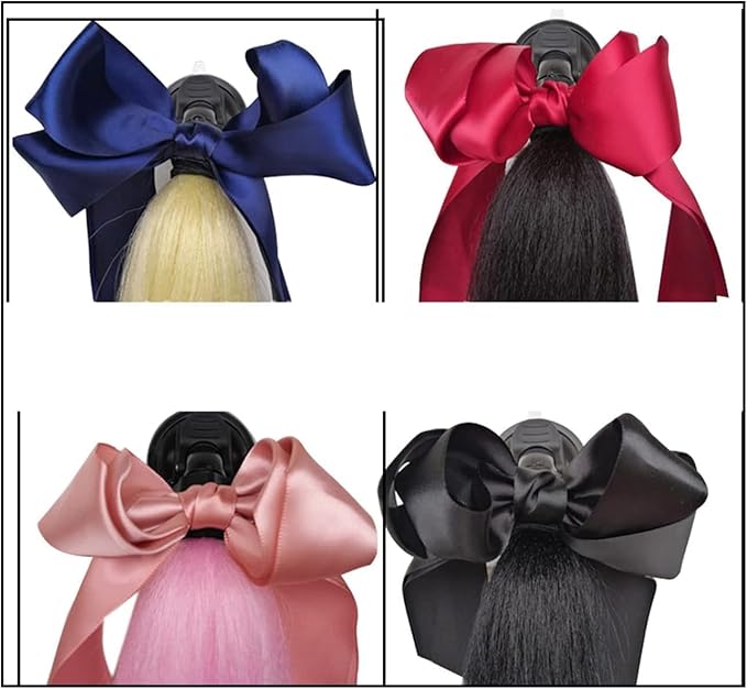 2PCS Helmet Pigtail Motorcycle Helmet Ponytail Bicycle Helmet Braids Hair Tails Used for Any Helmets/Suction Cup Reusable Design 2PCS(Helmet Not Included) (Black-Blue-Purple)