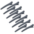 YISSION 12 PCS Hair Clips for Styling Sectioning, 3.1 Inch Matte Alligator No Crease Duck Billed Hair Barrettes for Women Girls Gray