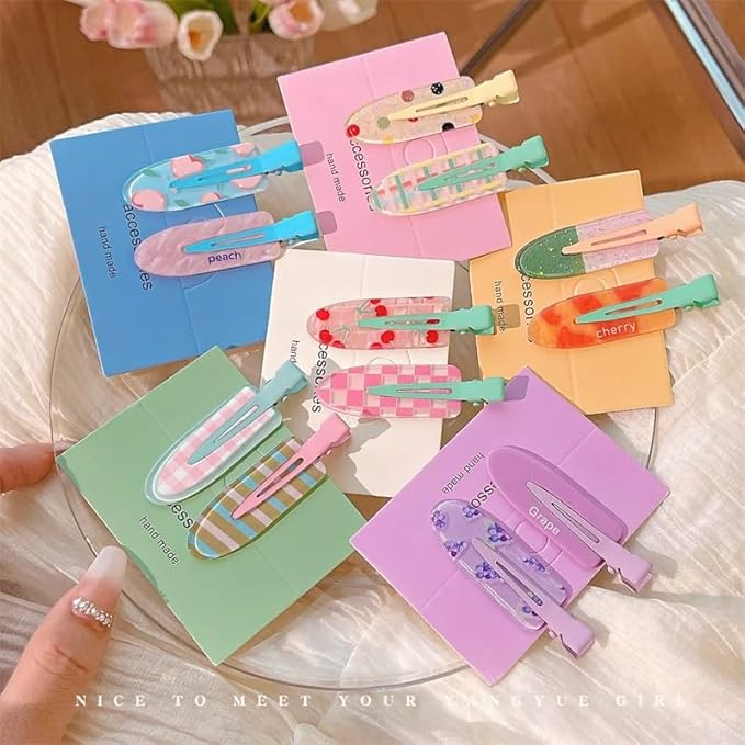2 Pcs Cute fruit hair clip for Women Girls thick,thin hair.No Bend No Crease Hair Clips for styling sectioning hair barretters fine (Watermelon soda)