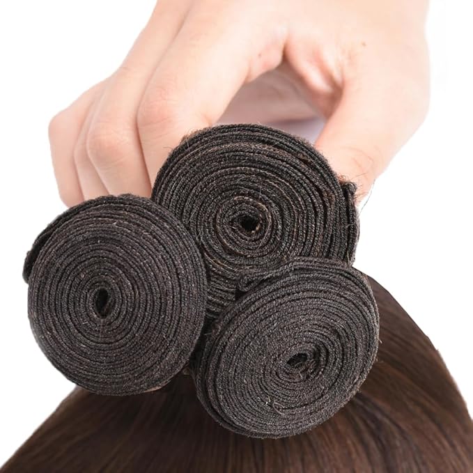 30 32 34 Inch Chocolate Brown Body Wave Bundles Human Hair Color 4 Bundles Niegmeag Brazilian Virgin Remy Hair Extensions Double Weft Soft and Silky Color 4 Body Wave Bundle 300g