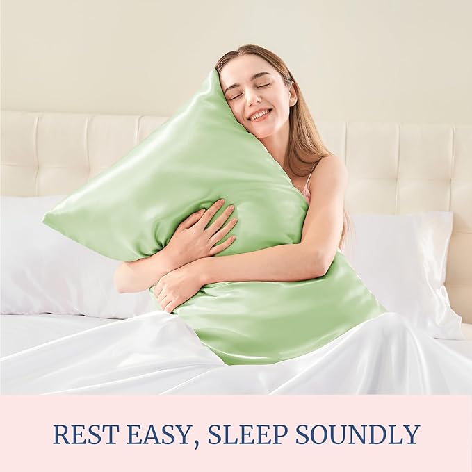 BEDELITE Satin Pillowcase for Hair and Skin, Super Soft and Cooling Similar to Silk Pillow Cases 2 Pack with Envelope Closure, Gift for Women Men(20"x40" King Size, Gleam)
