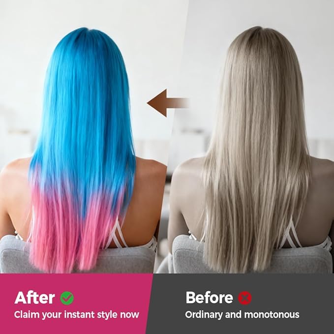 Festive Fun Hair Chalk Combs, 2026 New Chalk Hair Color for Girls, Temporary Wash out Hair Color Kids, Christmas Girl Gifts, Skin Safe Materials (6 colors)