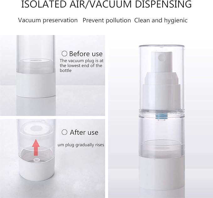 TRENDBOX 30ml / 1oz Airless Spray Bottle Refillable Travel Container for Cosmetic Makeup Water - 6 Pack