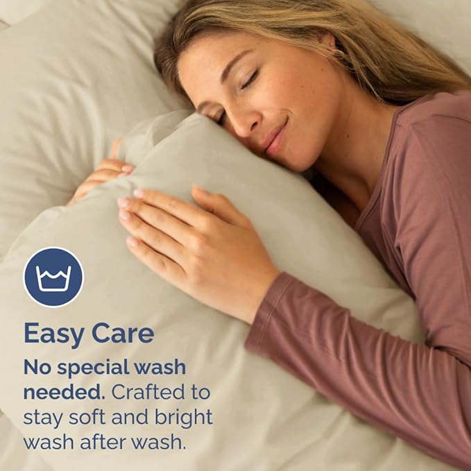 Queen Pillow Cases Set of 6 - Ultra Soft Hotel Quality Pillowcase Covers - Comfy & Wrinkle Free - Shrink, Stain and Fade Resistant - Easy-Care, Machine Washable Pillow Protectors - 6 Pcs Set - Cream