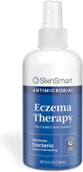 SkinSmart Antimicrobial Eczema Therapy with Hypochlorous Acid, Safely Removes Bacteria so Skin Can Heal, for Adults, Kids and Seniors, 8 Ounce Clear Spray