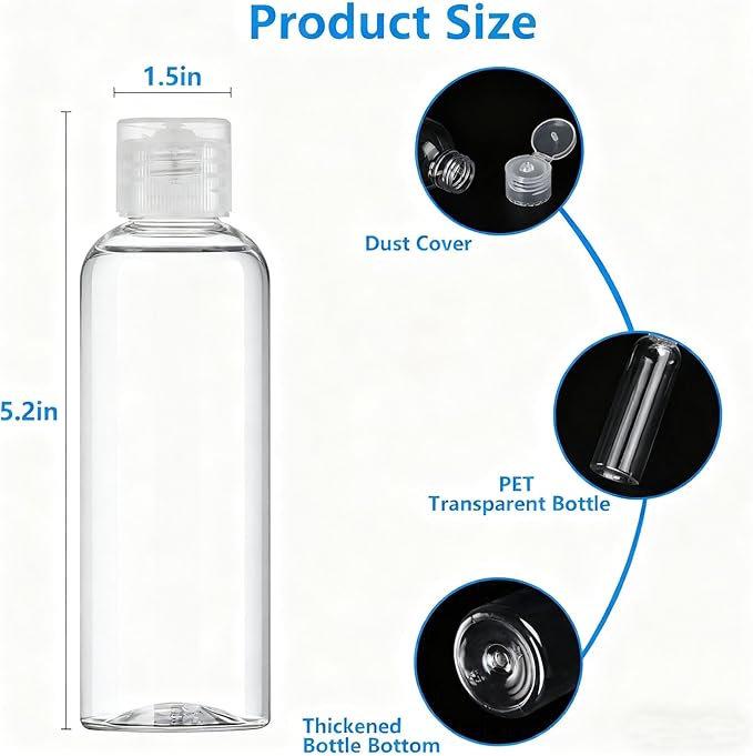 14 Pack Travel Bottles for Toiletries - TSA Approved Leak-Proof Squeezable Containers for Shampoo, Conditioner, Lotion, and Body Wash - Convenient and Practical Travel Accessories