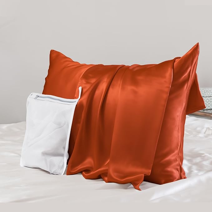 PROMEED 23 Momme Silk Pillowcase for Hair and Skin, Both Sides Upgraded Grade 6A+ Mulberry Silk Pillow Case with Zipper, Cooling Pillow Cases for Hot Sleepers (Standard 20"x26", Dusk)