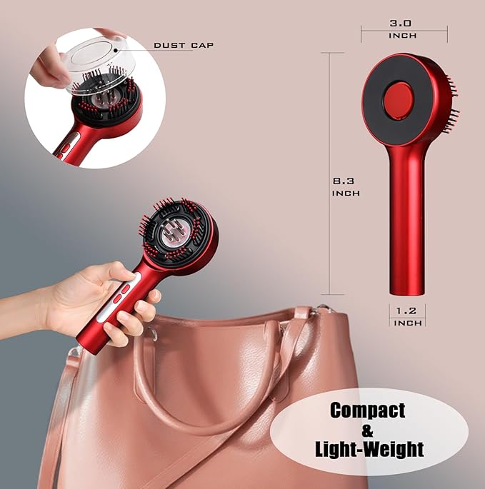 3-in-1 Hair Scalp Massager Comb - Rechargeable Cordless Portable Scalp Care Brush with Essential Oil Applicator, Gentle Scratching & Kneading Massage for Hair & Scalp Nourishment, Fit for Men & Women